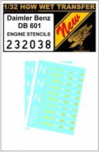 1/32 Daimler Benz 601 Engine Stencils Wet Transfers