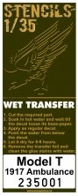 1/35 STENCILS Model T 1917 Ambulance