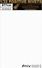 1/32 Positive Rivets 1/32  877cm pitch 1,60mm