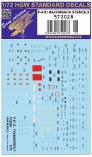 1/72 Republic P-47D Thunderbolt Stencils Standard Decals