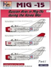 1/72 Decals MiG-15 Russian Aces in Korea War Pt.1