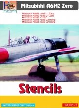 1/72 Stencils Mitsubishi A6M2 Zero