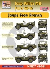 1/48 Decals Jeep Willys MB/Ford GPW Free French