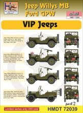1/72 Decals Jeep Willys MB/Ford GPW VIP Jeeps 2