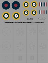 1/72 Vickers Wellington Roundels And Fin Flashes Early