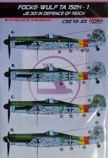 1/48 Fw TA 152H-1 w/ rockets R4M Orkan set & decal