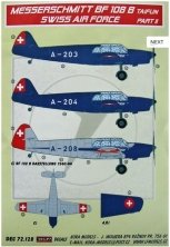 1/72 Decals Bf 108 B Taifun Part II. (Swiss AF)