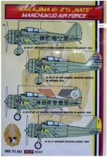 1/72 Decals Ki-27b NATE (Manchukuo AF) Part I.