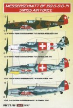 1/72 Decals Bf 109 G-6/G-14 (Swiss Air Force)