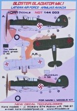 1/144 Decals Gloster Gladiator Mk.I Latvian AF