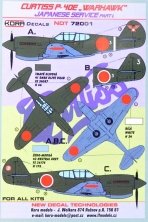 1/72 Decals Curtiss P-40E Japanese Service Part 1