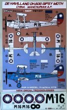 Kora Model D�cals DH.60G Gipsy Moth China-Manchurian AF 1/72