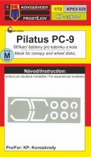 1/72 Pilatus PC-9 wheels and canopy frame paint mask