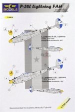 1/144 Decals P-38L Lightning FAH