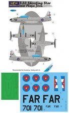 1/48 Decals T-33 Shooting Star over Playa J. +mask