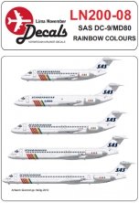 1/200 SAS Douglas DC-9/MD80s rainbow livery