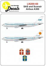 1/200 decals of Sas Airbus A300 in the first colour scheme