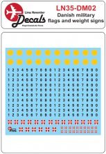 1/35 Danish military flag and weight signs