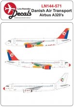 1/144 DAT Danish Air Transport Airbus A320's for Revell/Zvezda