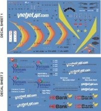 1/144 Vietjet Airbus A320s HD Bank + Vietnam colours