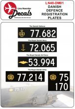 1/48 Danish Defence Registration Plates