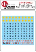 1/48 Danish military flag and weight signs