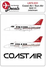 1/72 Sun-Air + leased by Coast Air BAE 31 Jetstream incl. masks