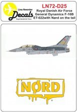 1/72 decals of Rdaf F-16B with Nrd nerd on tail