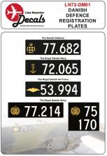 1/72 Danish Defence Registration Plates