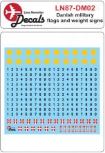 1/87 Danish military flag and weight signs
