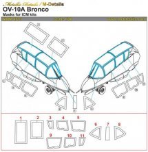 1/48 North-American/Rockwell OV-10 Bronco canopy paint masks
