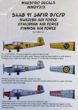 1/72  SAAB Safir, Sweden, Finland, Ethiopia