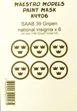 1/48 Saab JAS-39A/C Gripen paint mask for national insignias