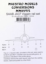 1/48 Saab Ja-37 Viggen rail set x 6