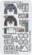 1/72 de Havilland Vampire F Mk.3 Coloured photo-etched parts