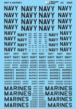 Microscale 1/48 Scritte US Navy e Marines Nero