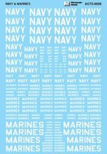 Microscale 1/72 Scritte Bianche Navy e Marines