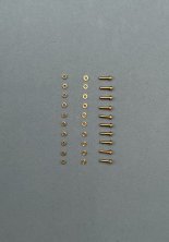 1/35 Brass bolt set 2. Diameter 0,6 mm, hexagon 1 mm