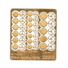 1/72 British landing lights--PE set for british aircraft