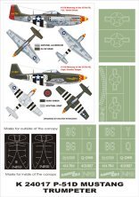 Montex Masques P-51D Mustang 1/24 Verri�re + Insignes Trumpeter