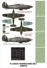 Montex Masques Hawker Hurricane Mk.I 1/24 pour Airfix
