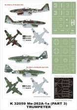 Montex Masques Verri�re Me-262A-1a 1/32 pour Trumpeter