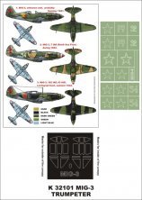 Montex Masques MiG-3 1/32 Verri�re et Insignes Trumpeter