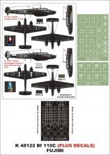 Montex 1/48 Bf-110C Masques canop�e et d�cals Fujimi