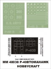 Montex 1/48 P-40B Tomahawk Canopy Frame Paint Masks
