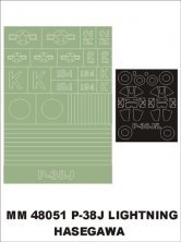 Montex 1/48 P-38J Lightning Cockpit Insignia Masks