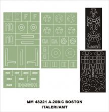 Montex Douglas A-20B Boston Masks 1/48 Italeri AMT