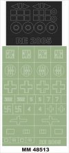 1/48 Reggiane Re.2005 2 canopy masks + insignia & markings masks