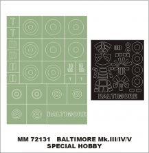 Montex Paint Masks Martin Baltimore Mk.III/IV/V 1/72