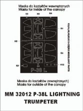 Masques peinture Montex P-38L Lightning 1/32 Trumpeter